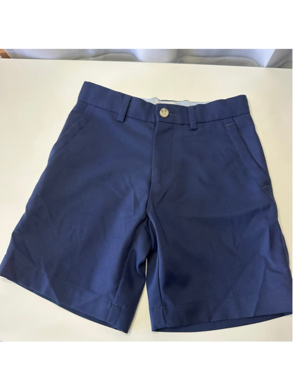 Boys Peter Millar Navy Flat Front Shorts XS